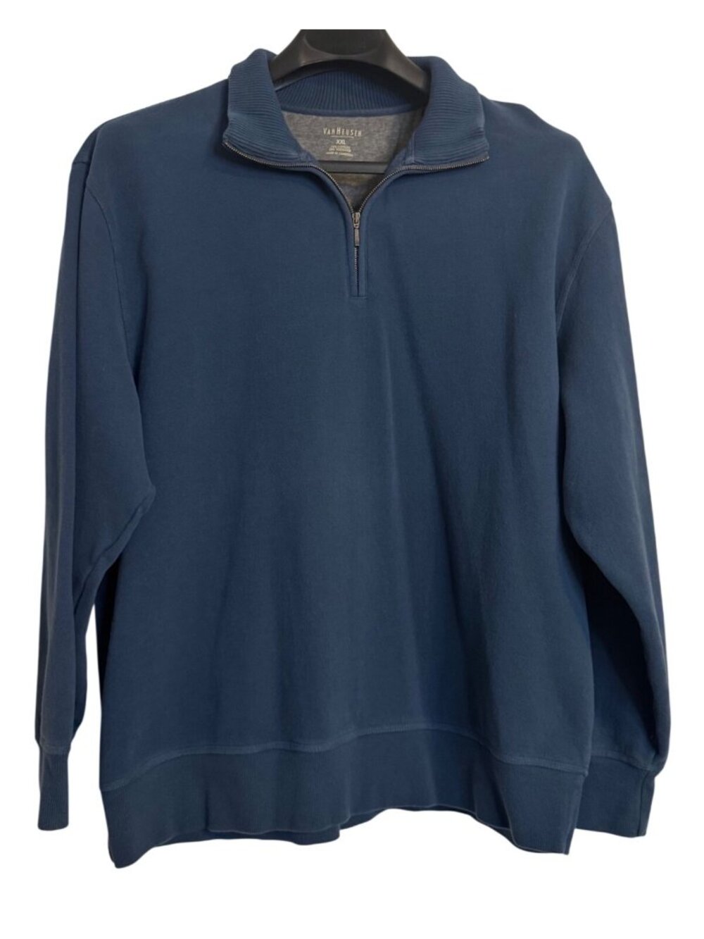 Van Heusen 1/4 Zip Pullover Size XXL Blue Collared EUC Men’s Sweatshirt
